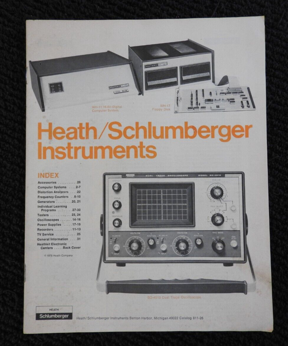 1978 Heath Schlumberger Instruments Catalog Benton Harbor MI Oscilloscopes Kit