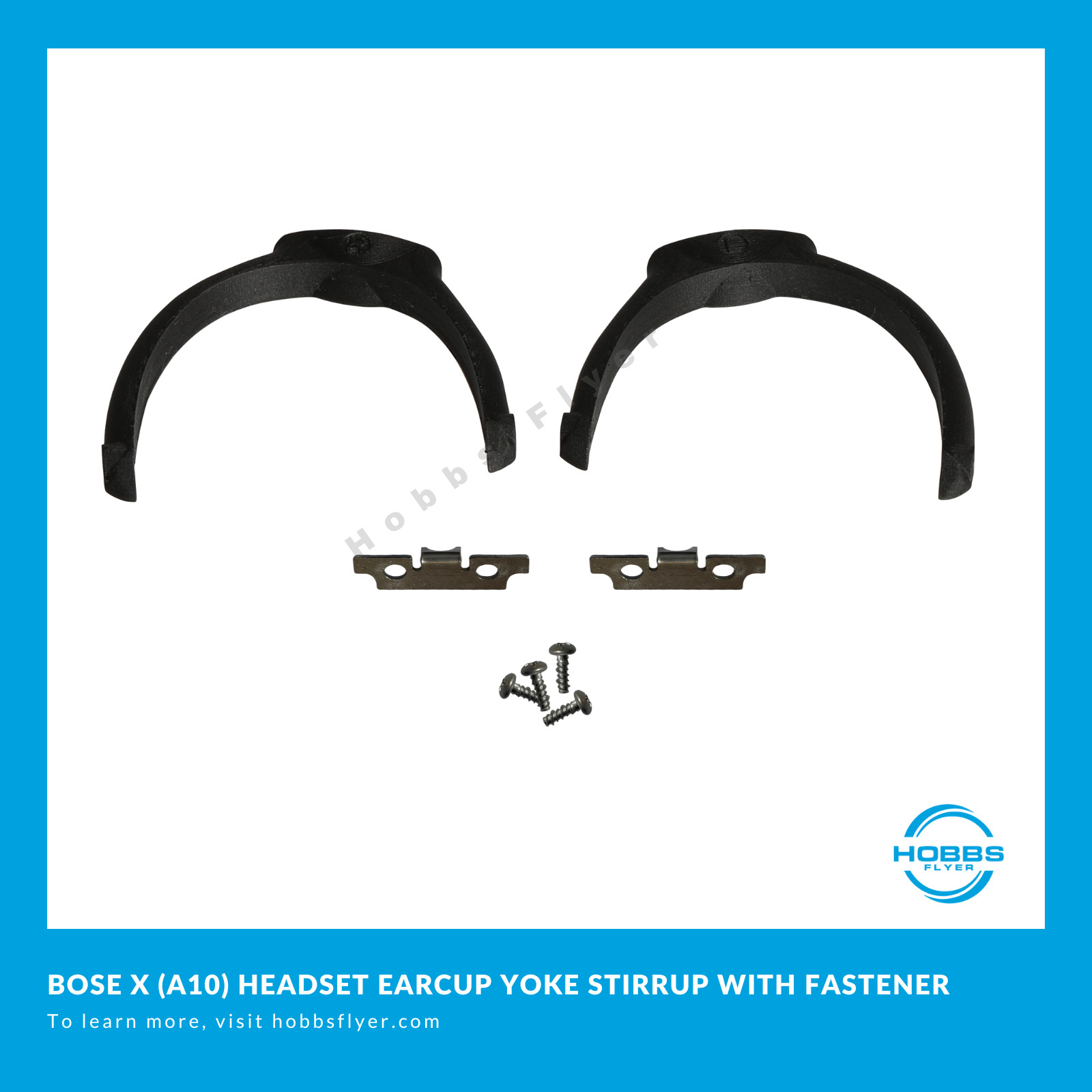 Bose X (A10) Headset Earcup Bracket Yoke Stirrup with Mounting Fastener & Screws