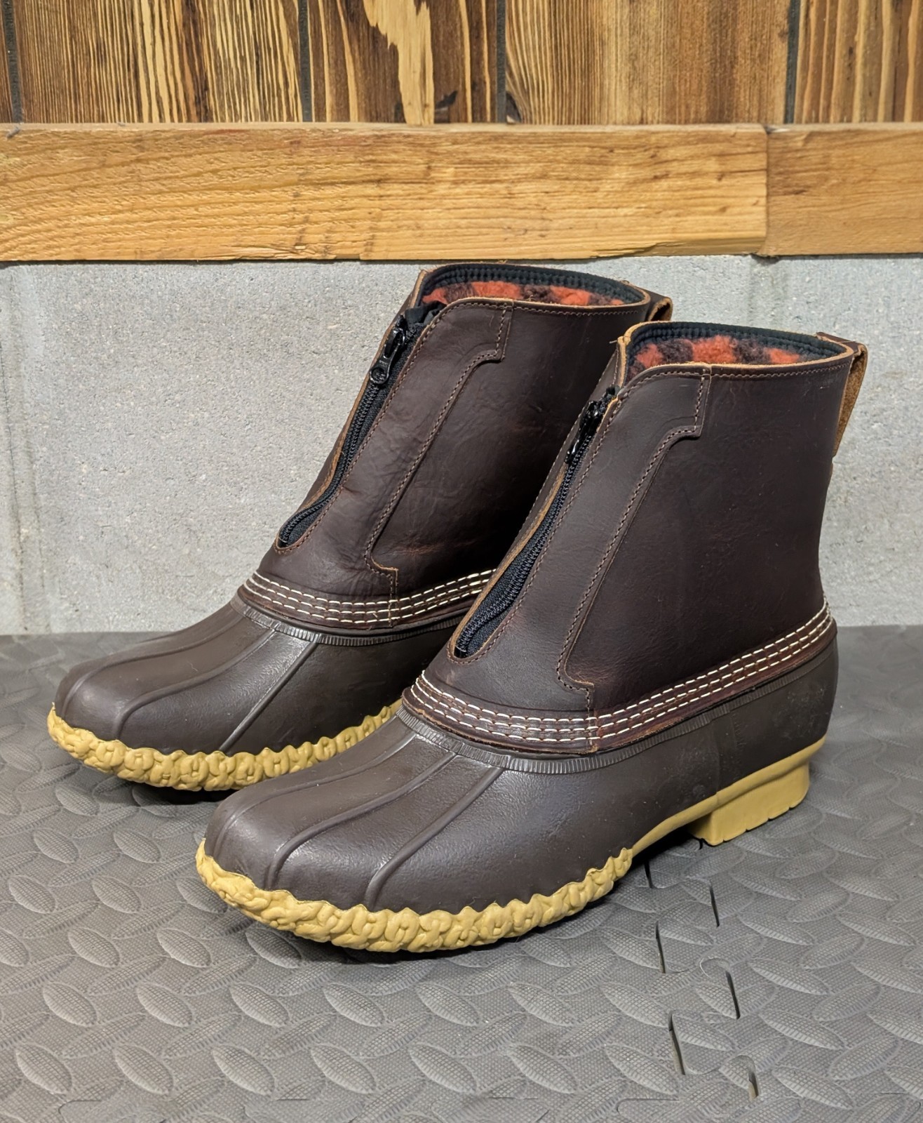 BEAN BOOTS by LL Bean 8" Fleece-Lined Insulated Front Zip Duck Boots Men's 10-13
