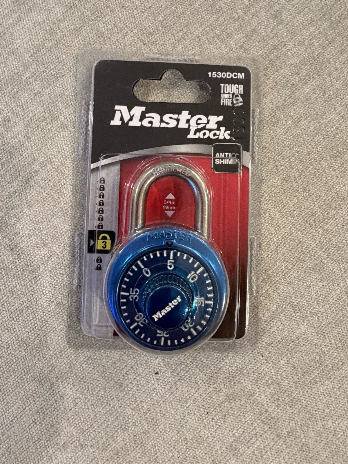 Master Lock 1530DCM Blue Combination Padlock Metal Steel Indoor Outdoor