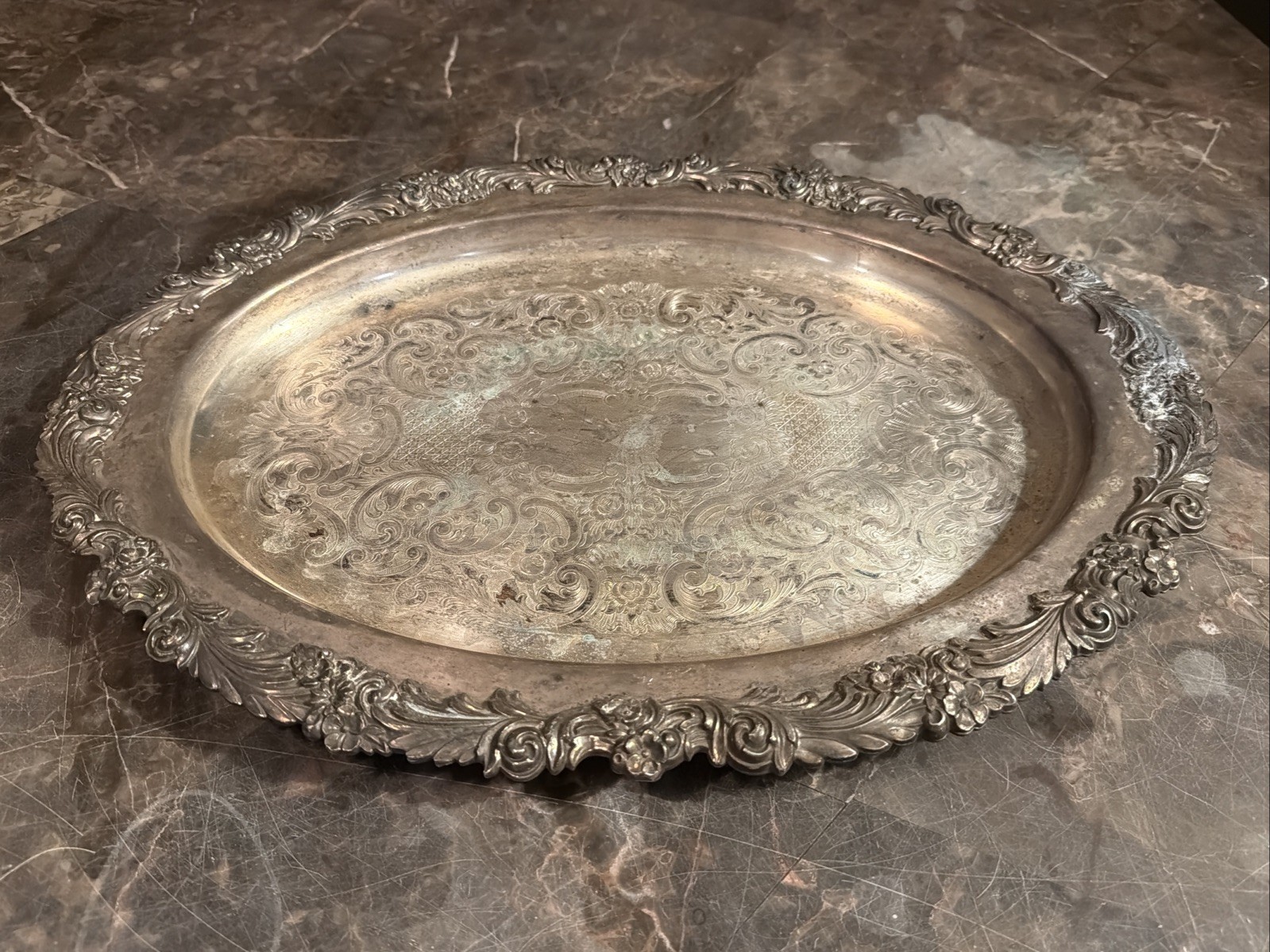 Reed &Barton Silverplated Burgundy Collect 2315 Large Oval Serving Tray/Platter
