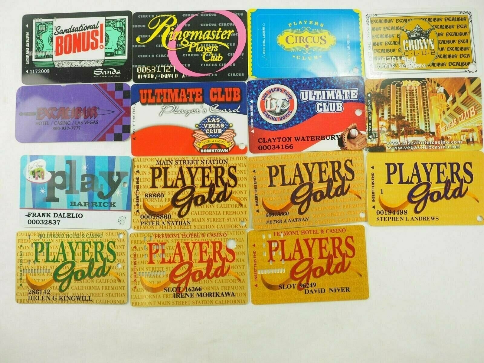 Las Vegas Casino's Players Club and Room Key Cards 15 Types You Pick