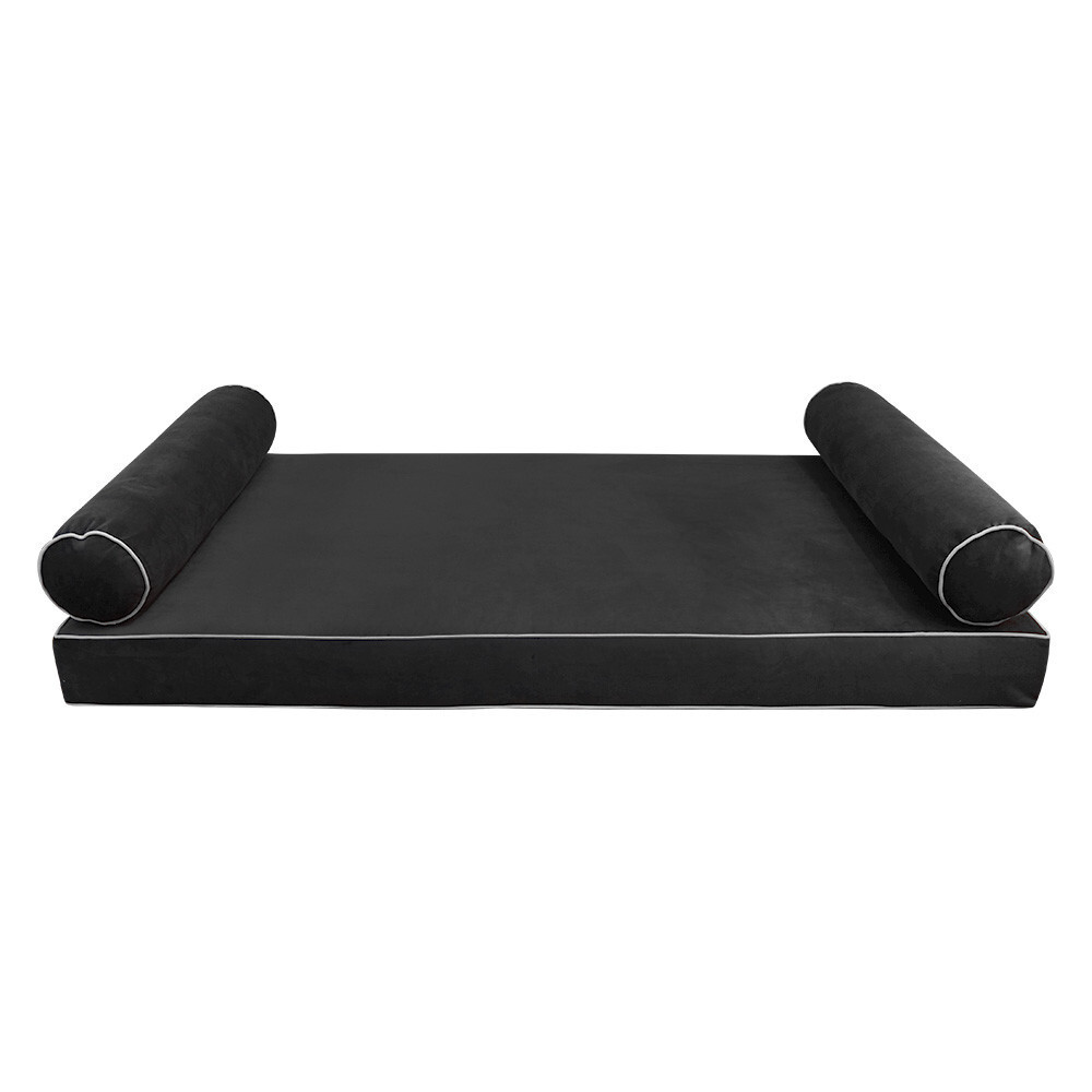 STYLE V5 Full Velvet ContrastPipe Indoor Daybed Mattress Pillow|COVER ONLY|AD350
