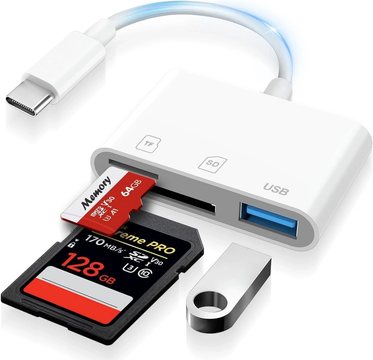 USB C SD Card Reader for Iphone 17/16/15 Series, USB C to Micro SD Memory Card..