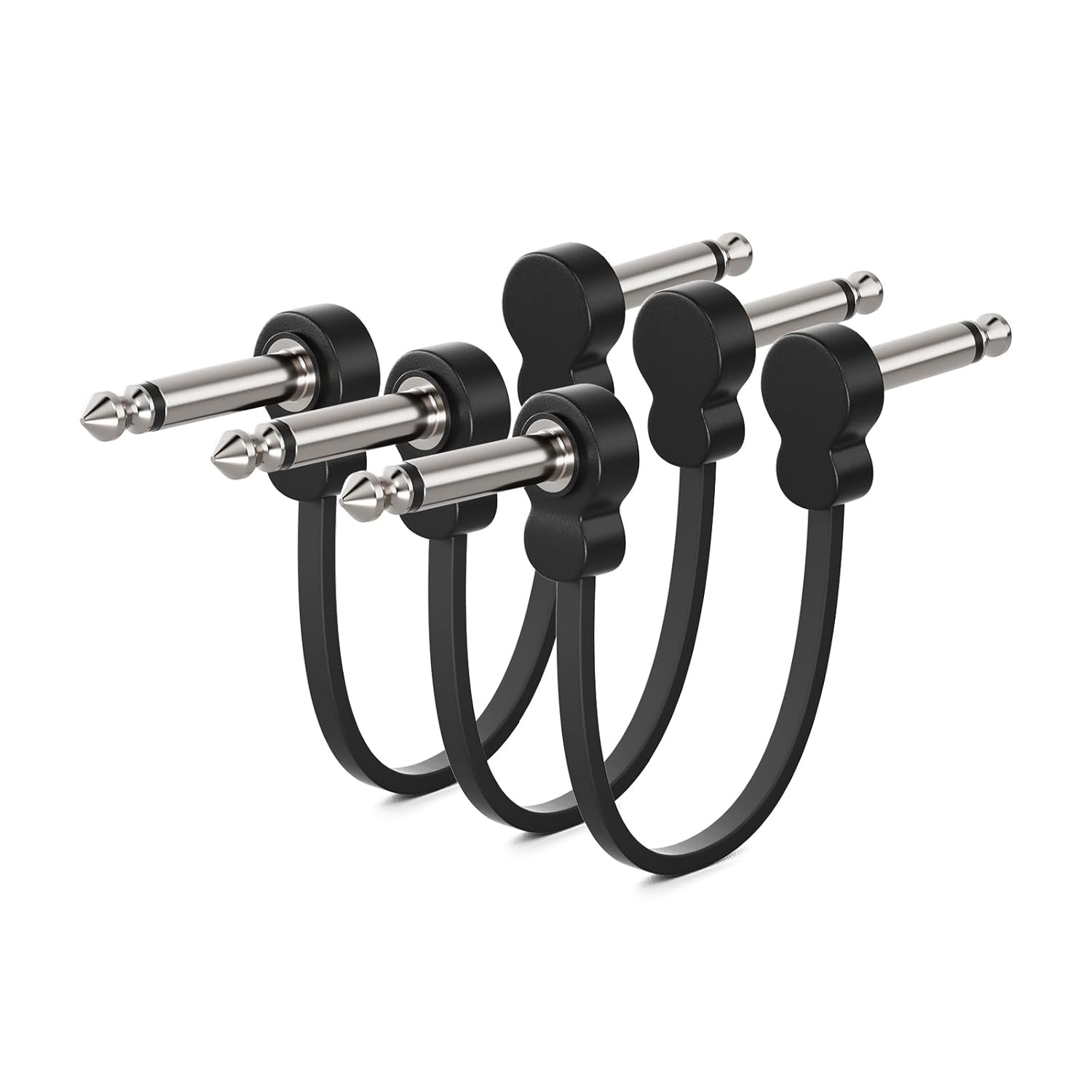 3 Pack Guitar Patch Cables, Premium 5 Inch Right-Angle 1/4" TS Pedal Board...