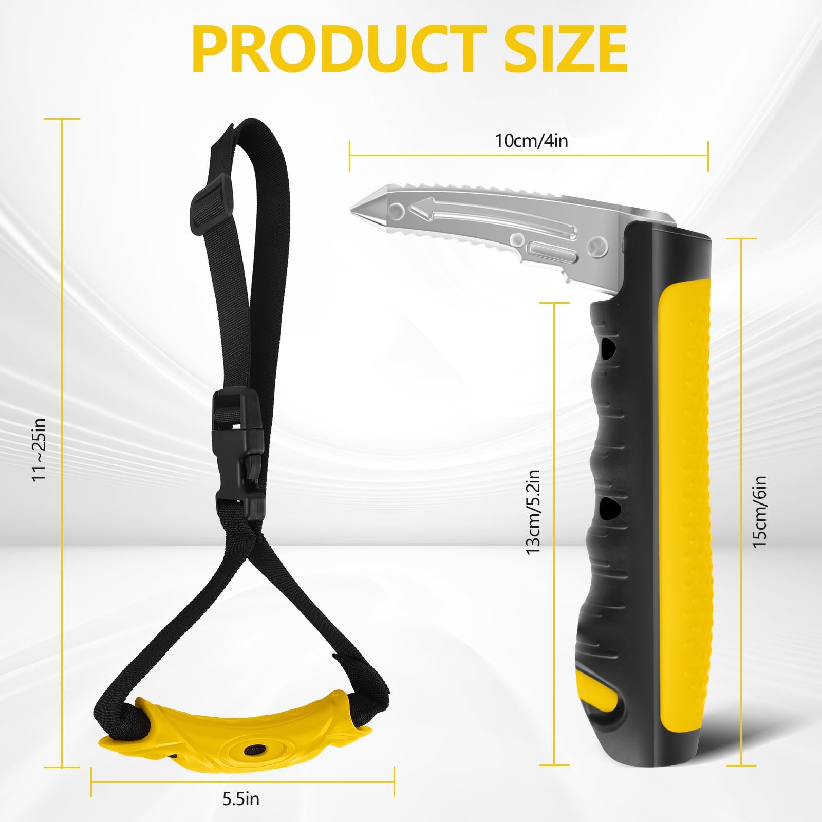 Kaiedos Car Door Handle for Elderly, 3-in-1 +Strap, Yellow--Strap