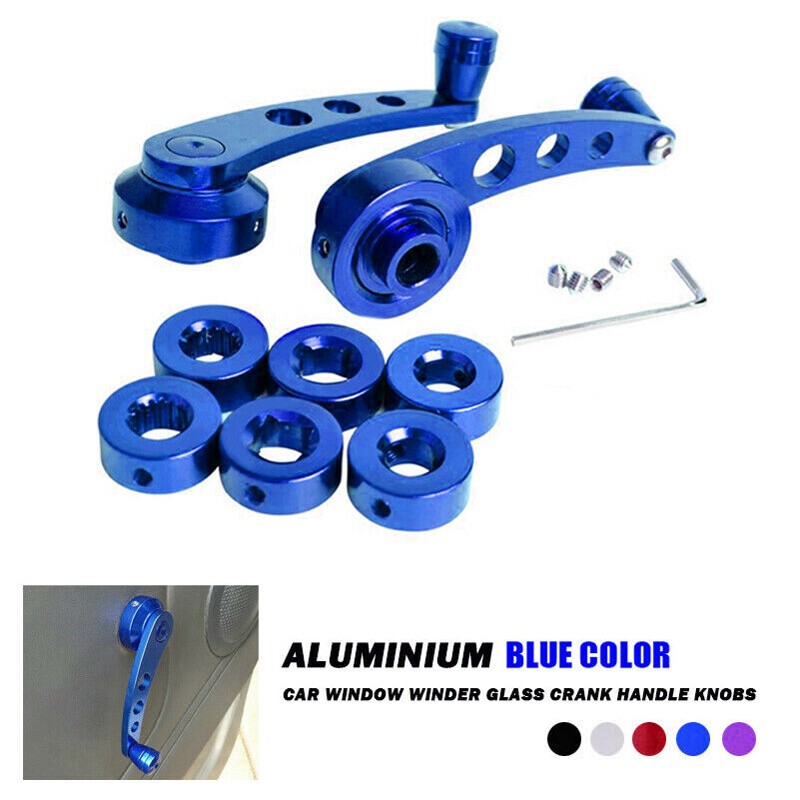 2X Universal Aluminum Manual Billet Car Window Crank Handle Winder Truck Pickup！