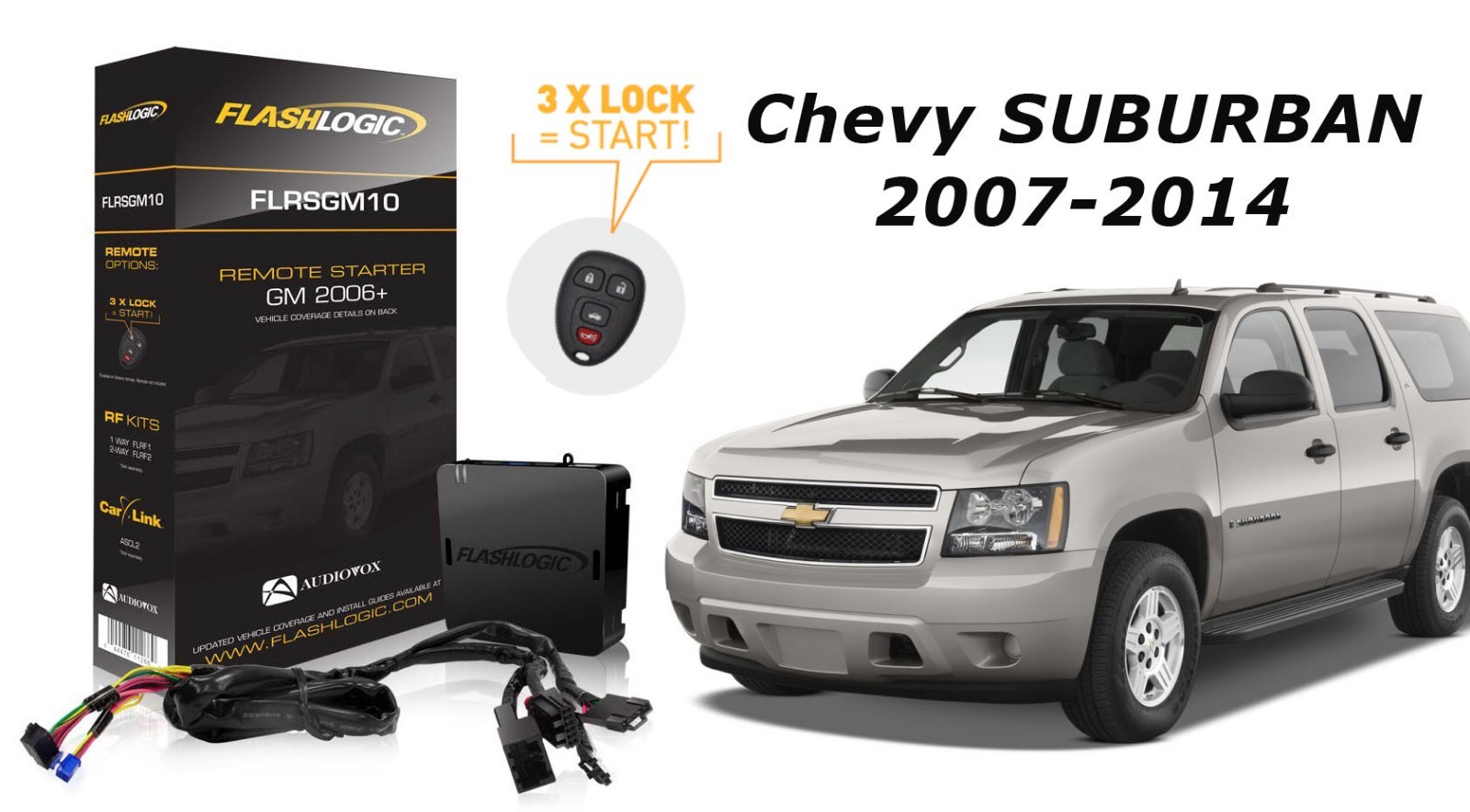 Flashlogic Remote Start for 2007-2014 Chevrolet Suburban w/Plug & Play Harness