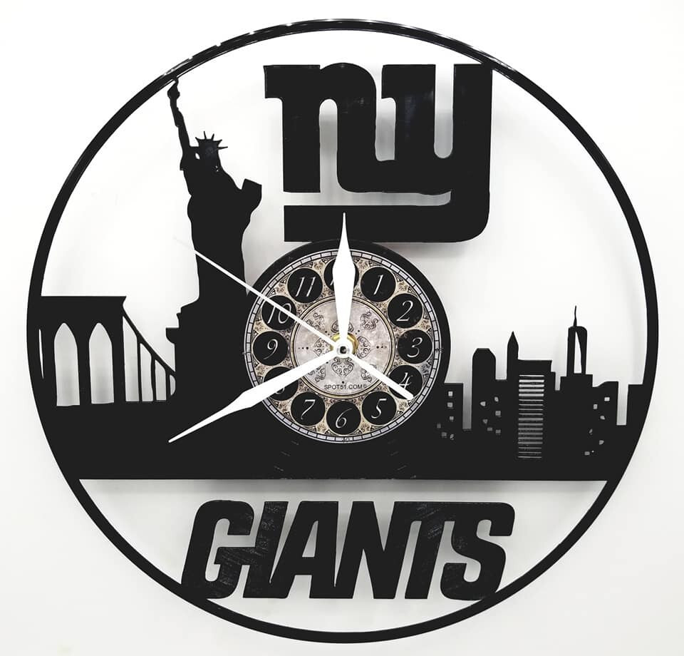 NEW YORK GIANTS | Vinyl Record Clock | Football Wall Art Gift | FREE SHIPPING