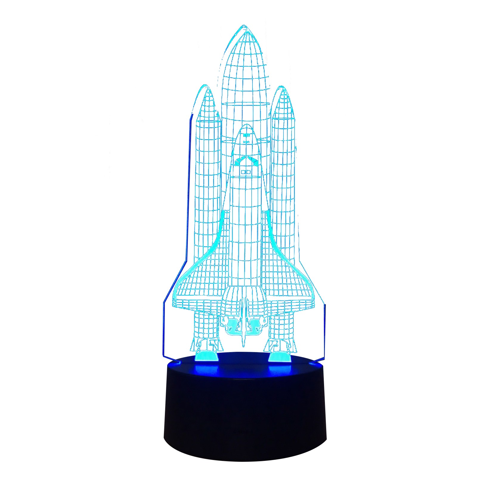 3D Space Rocket Night Light 7-Color Changing LED W Remote Control Touch Switch