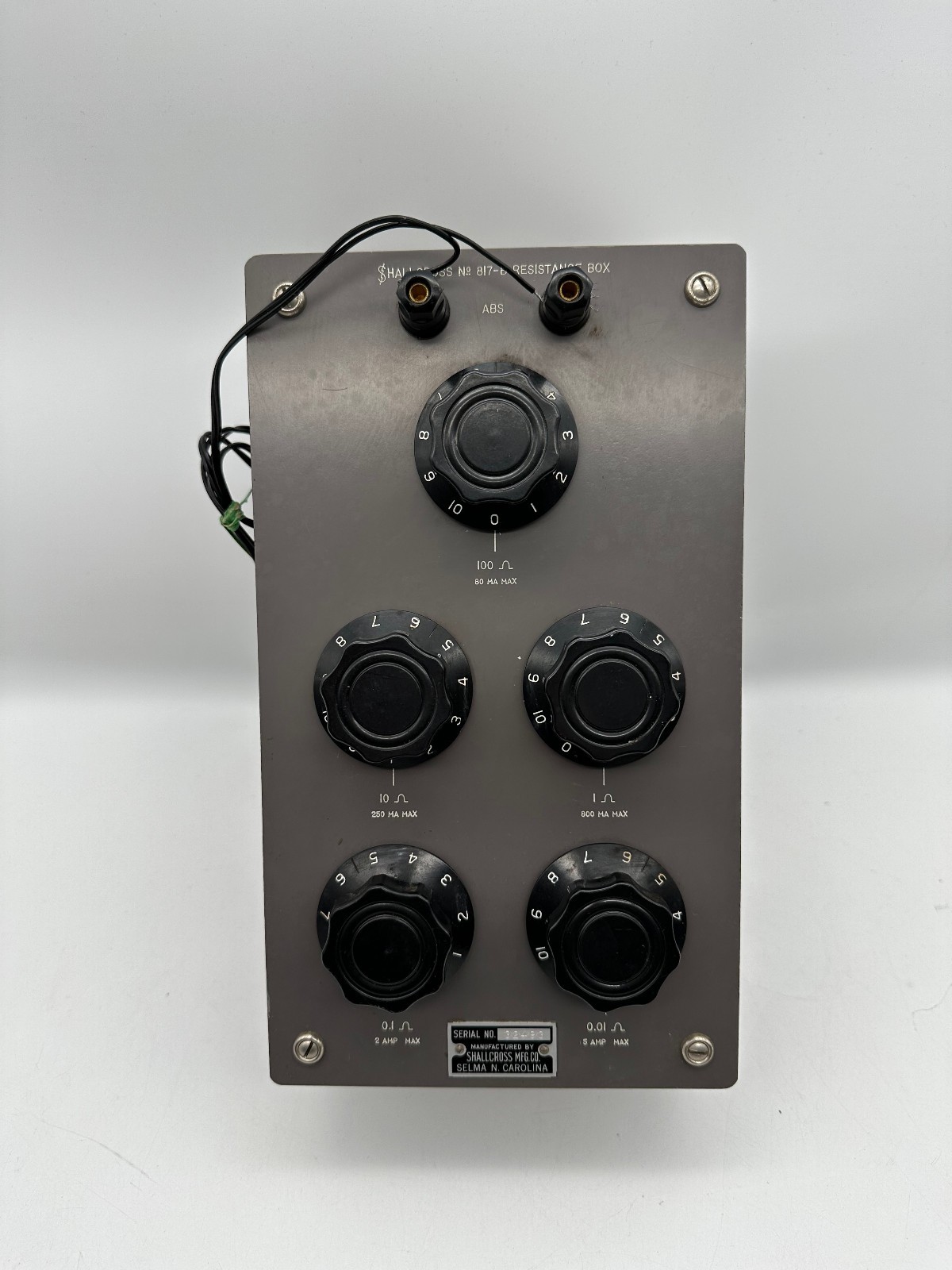 Vintage Hallcross Model 817-B - Resistance Box - with leads