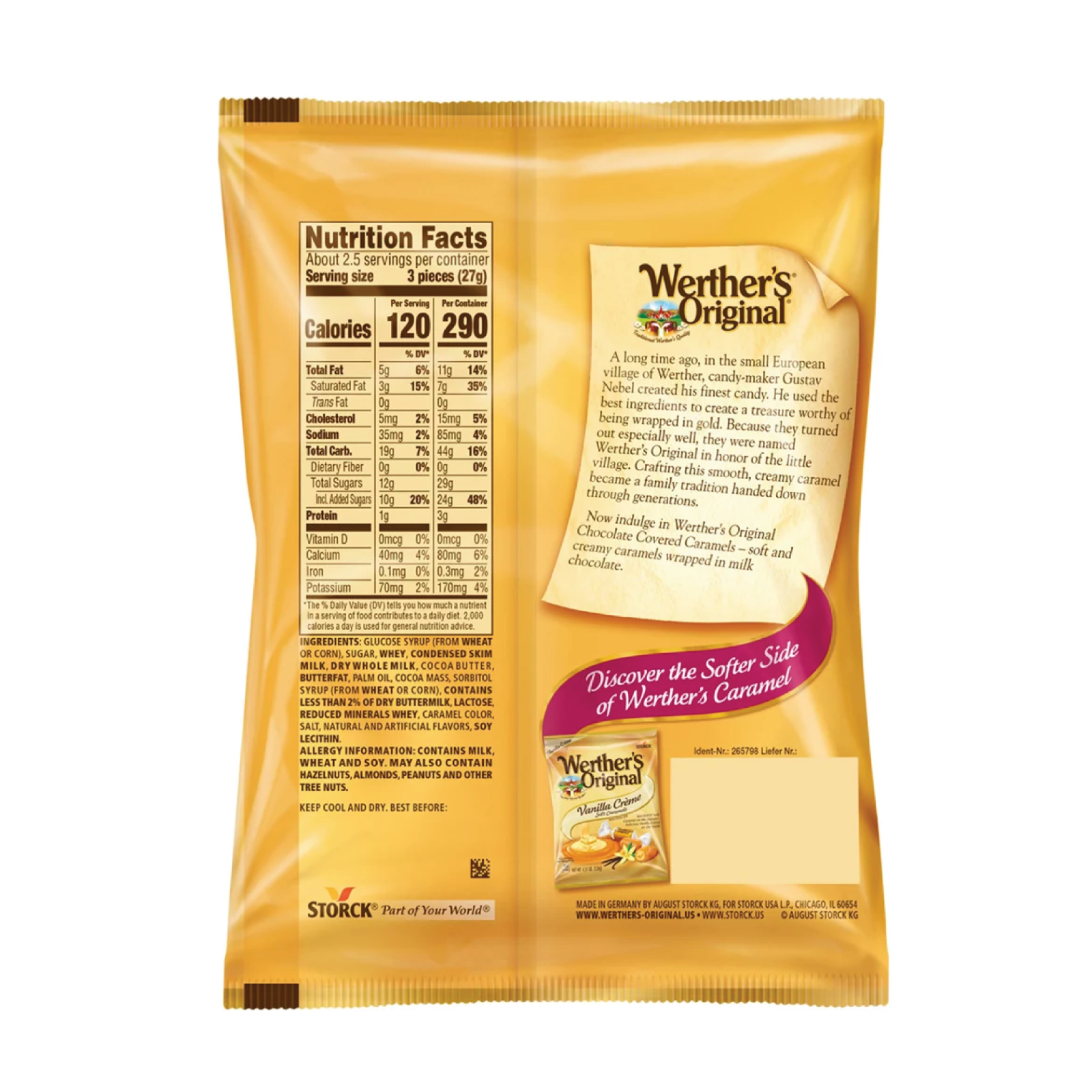 12x Bags Werther's Chocolate Covered Caramels | 2.22oz | Fast Shipping