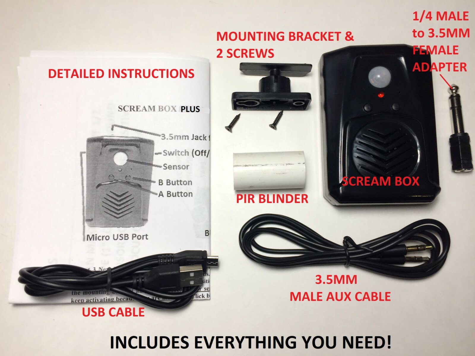 SCREAM BOX PLUS Halloween animated programmable plugs into an amplifier AUX out
