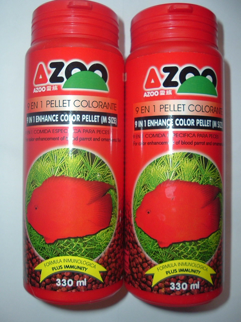 LOT OF 2 AZOO 125 GM BLOOD PARROT ENHANCE COLOR PELLET