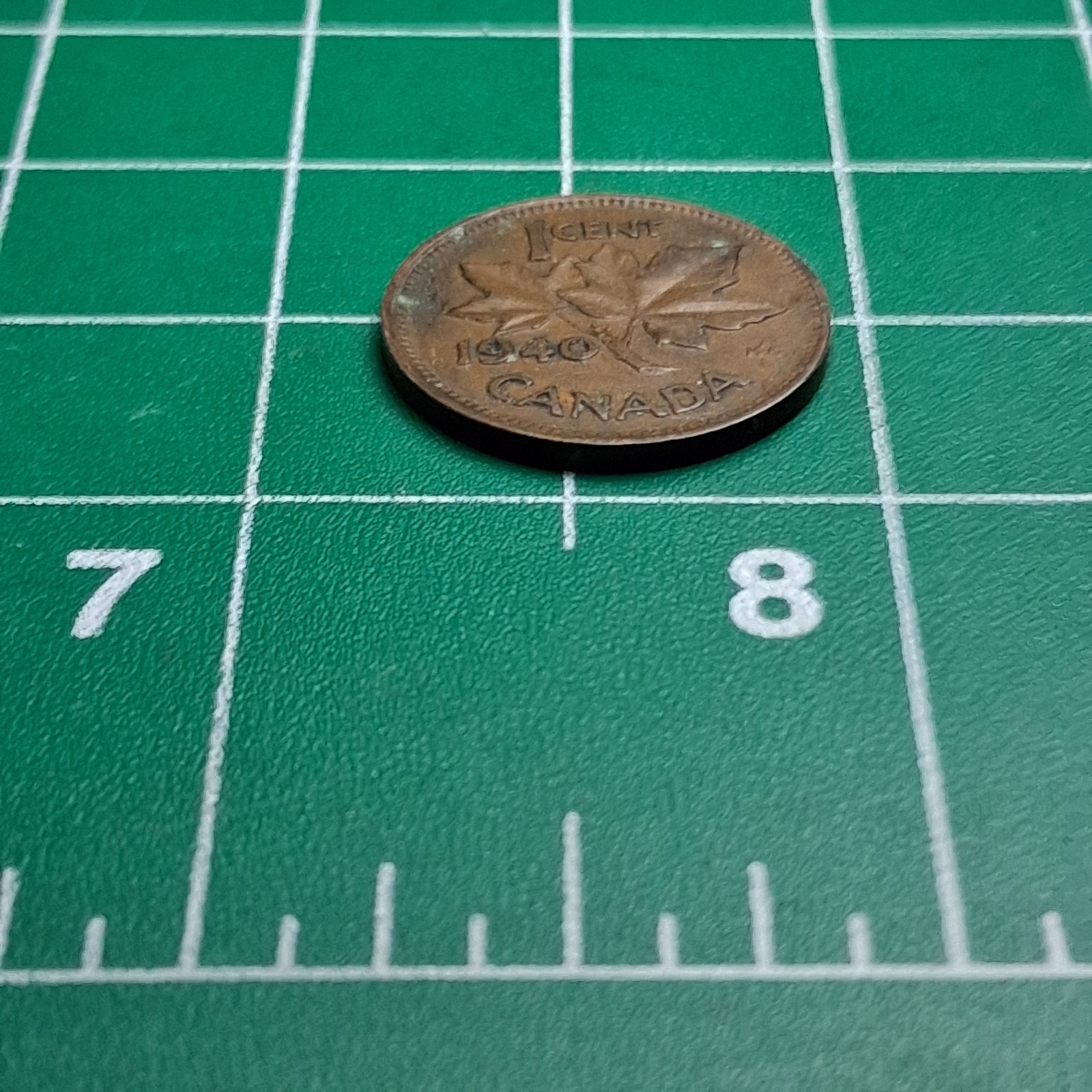 1940 Canada 1 Cent King George VI / Maple Leaf Bronze Coin