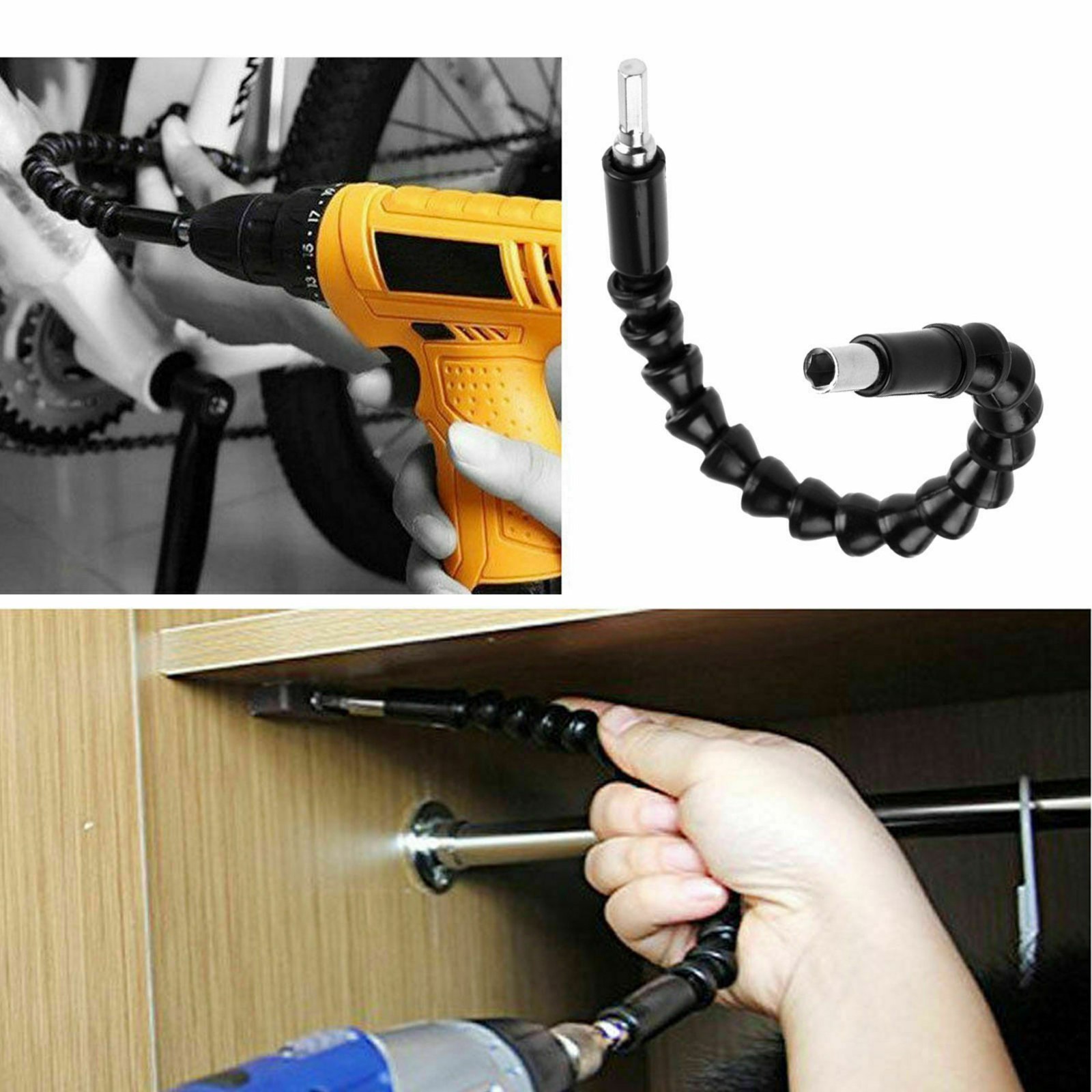 4Pc Magnetic Extension Socket Drill Bit Holder Screwdriver 1/4" Hex Shank Quick