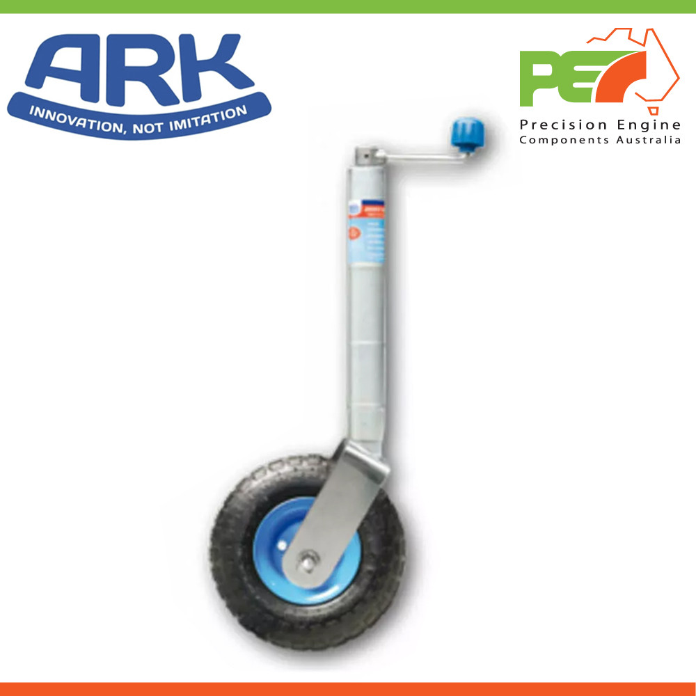 Ark 10ﾔ Pneumatic Jockey Wheel No Clamp Caravan Camper Trailer Boat Zinc Finish