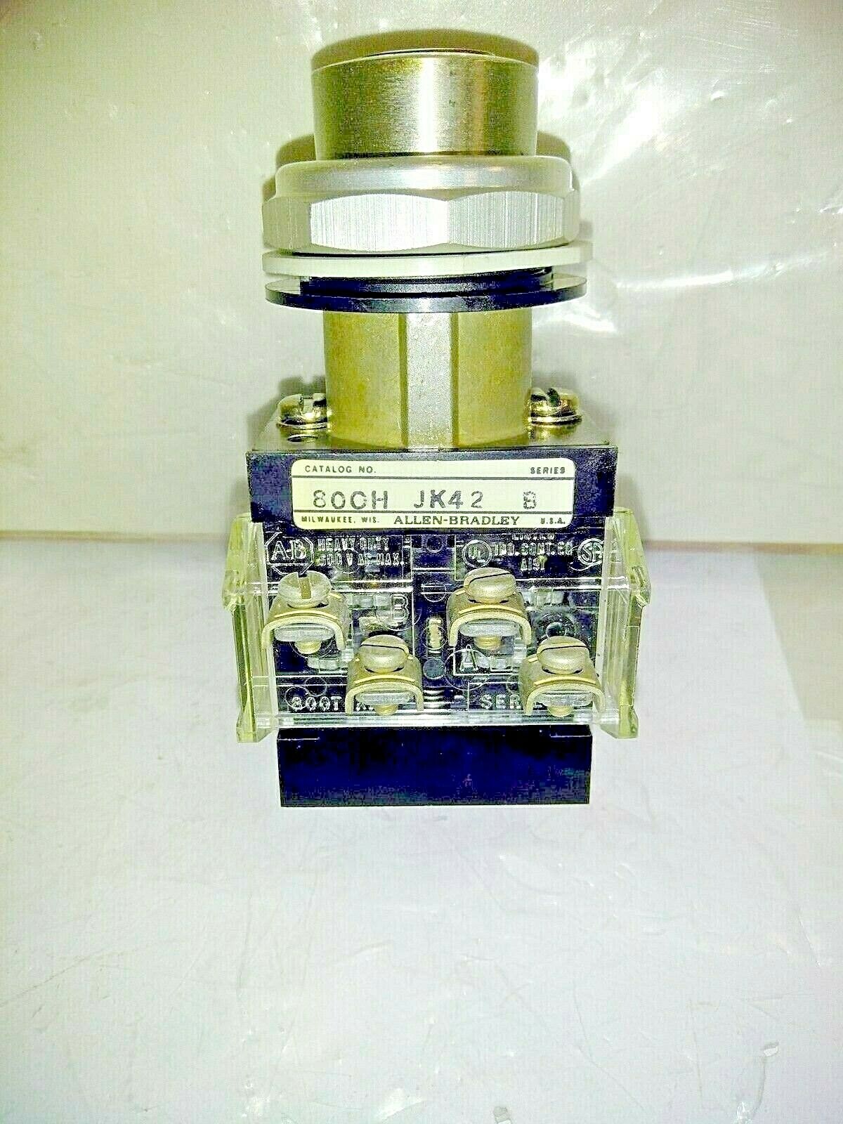 Allen-Bradley 800H-JK42 SELECTOR SWITCH 600V AC MAX 10A
