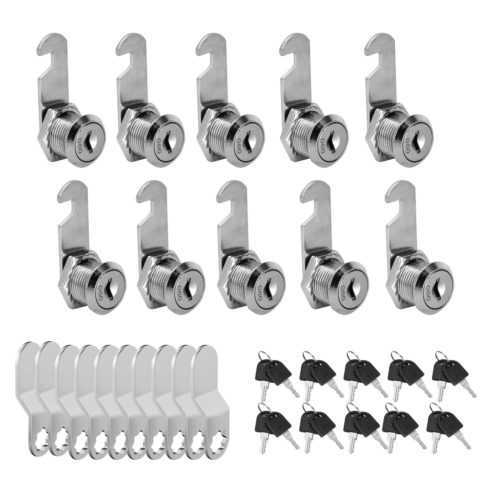 KEJJNYER 10 Pack Cam Locks Keyed Alike, 5/8'' Cylinder Zinc Alloy RV Storage ...