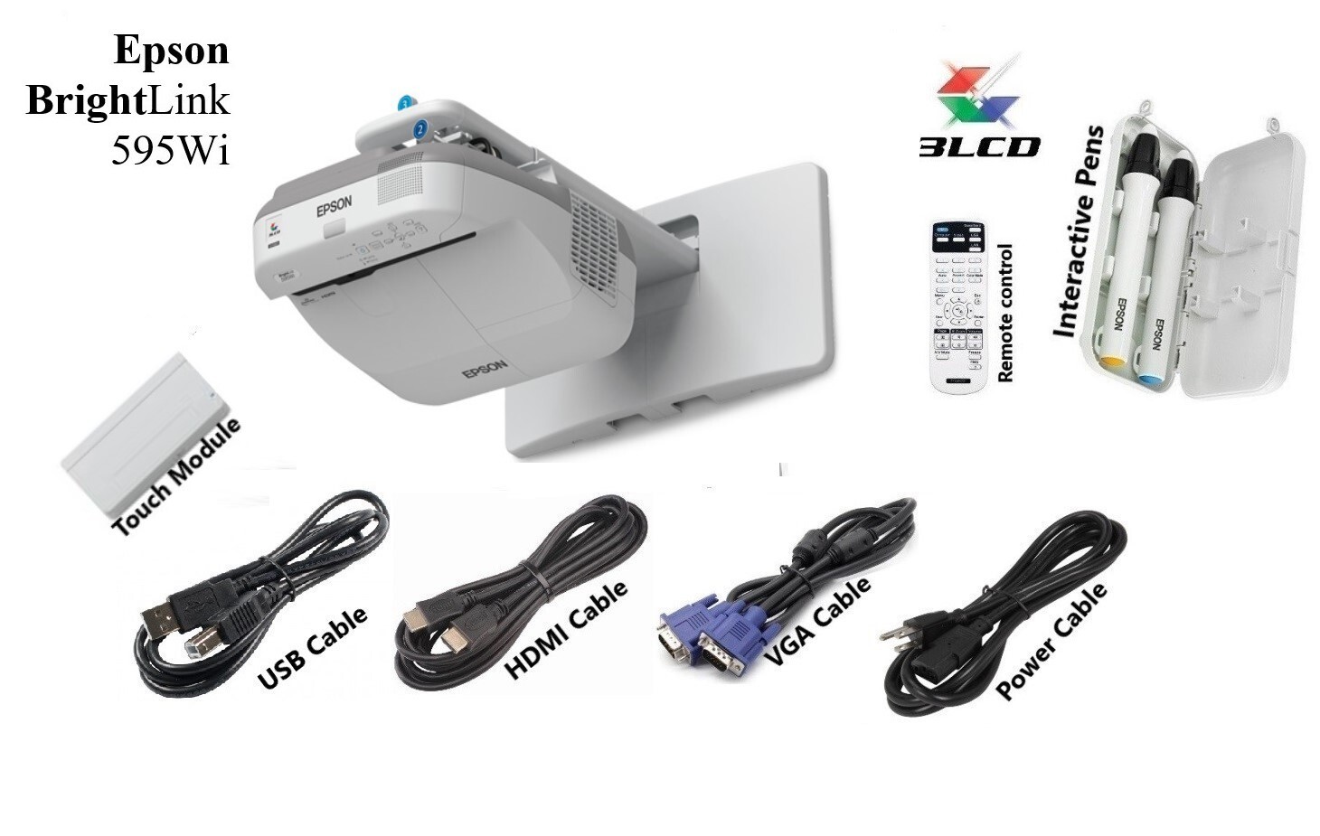 EPSON 595Wi Interactive projector for classroom and office presentations