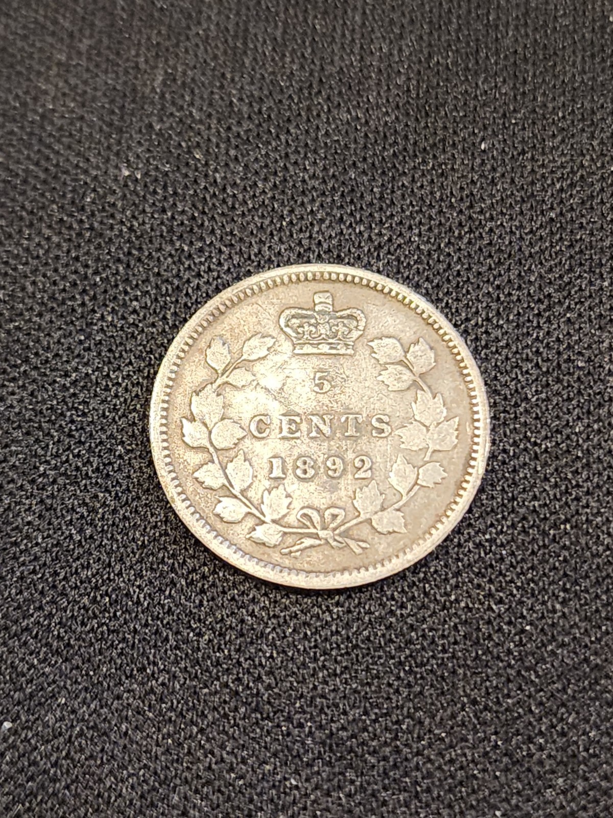 1892 Canada 5 Cents Silver Coin