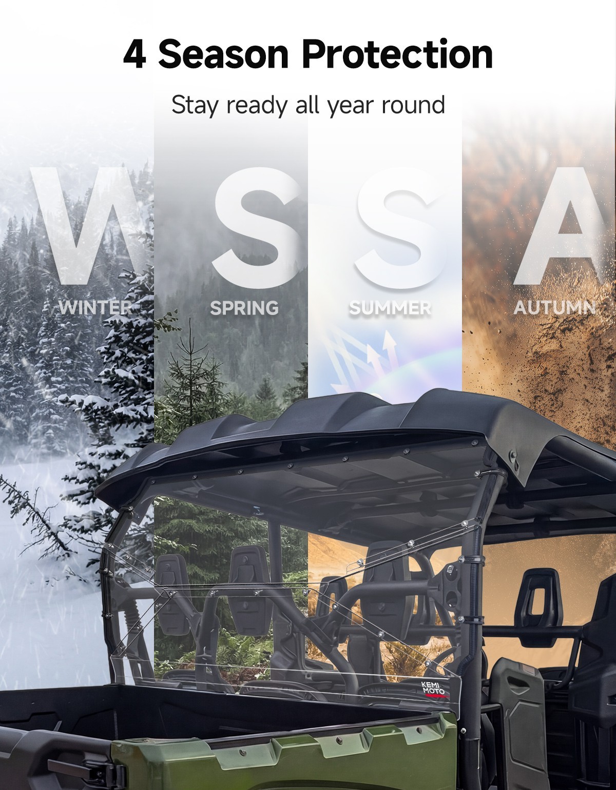 UTV Rear Windshield Clear Window Scratch-Resistant 6 Seat For 2015+ Viking VI