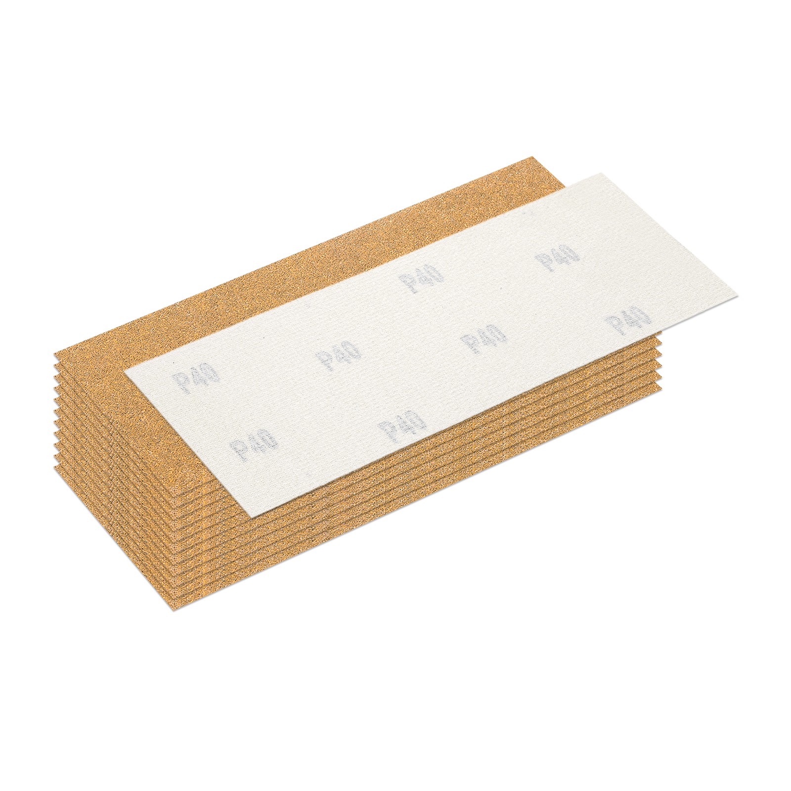 12 Pcs 40 Grit Dry Sandpapers, 4.5 x 11 Inch Sand Papers, Gold