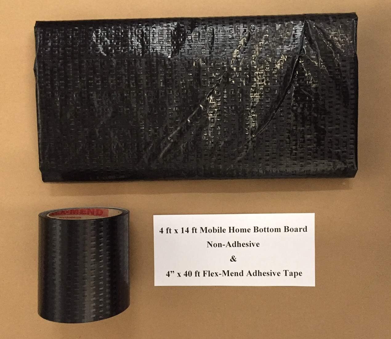 Mobile Home RV Flex Mend Belly Bottom Repair Kit-Fix Holes & Rips 48" x 14'...