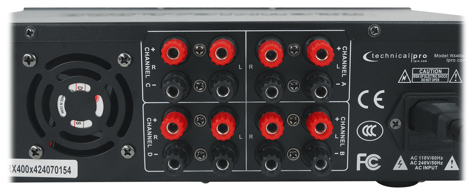 Technical Pro RX4CH Bluetooth Home Receiver Amp+(8) 6.5" Black Ceiling Speakers