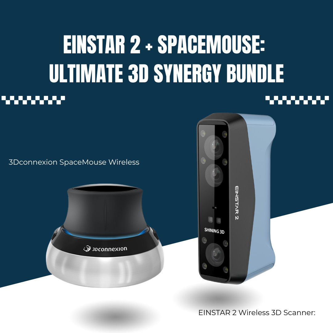 SHINING 3D EINSTAR 2 + SpaceMouse Synergy Bundle | Wireless 3D Scanner 4K RGB
