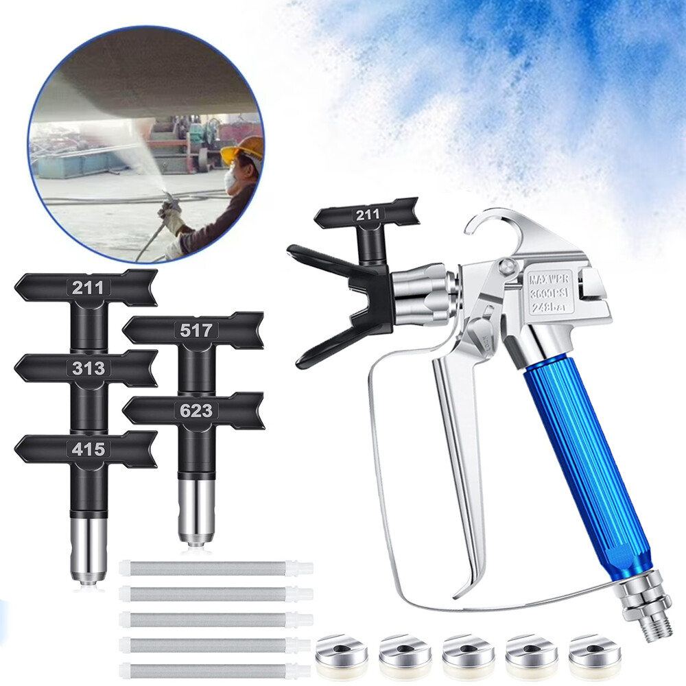 12 Pcs Airless Paint Sprayer Gun with Nozzle Guard Spray Tips and Airless Paint