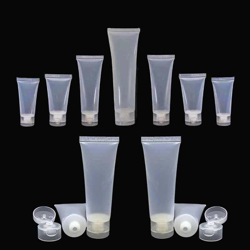 Plastic Cosmetic Soft Tubes Bottles With Flip Lids Empty Travel Sample Container