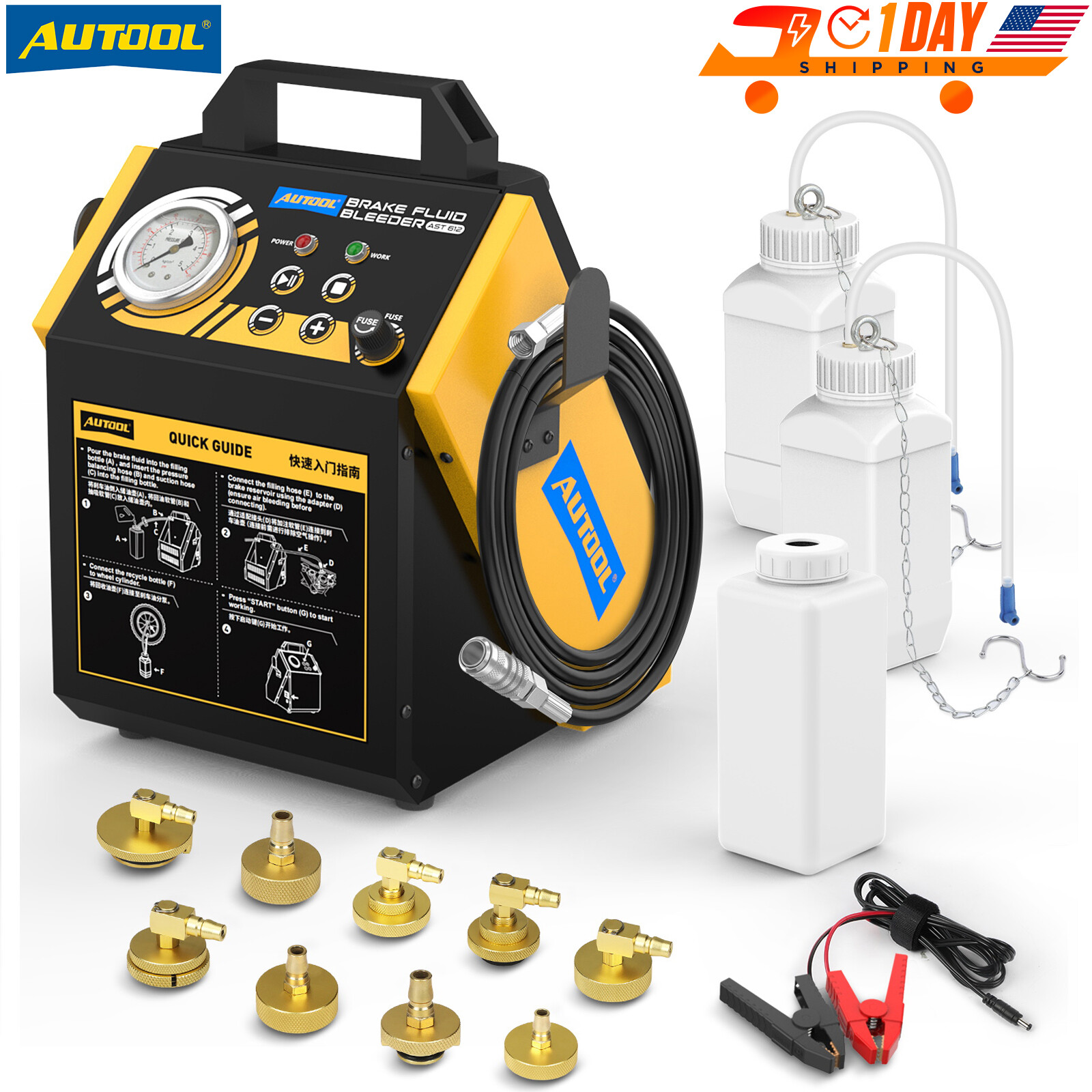 2026 Electric Car Brake Bleeder Machine Brake Fluid Bleeding Adapter Kit DC12V