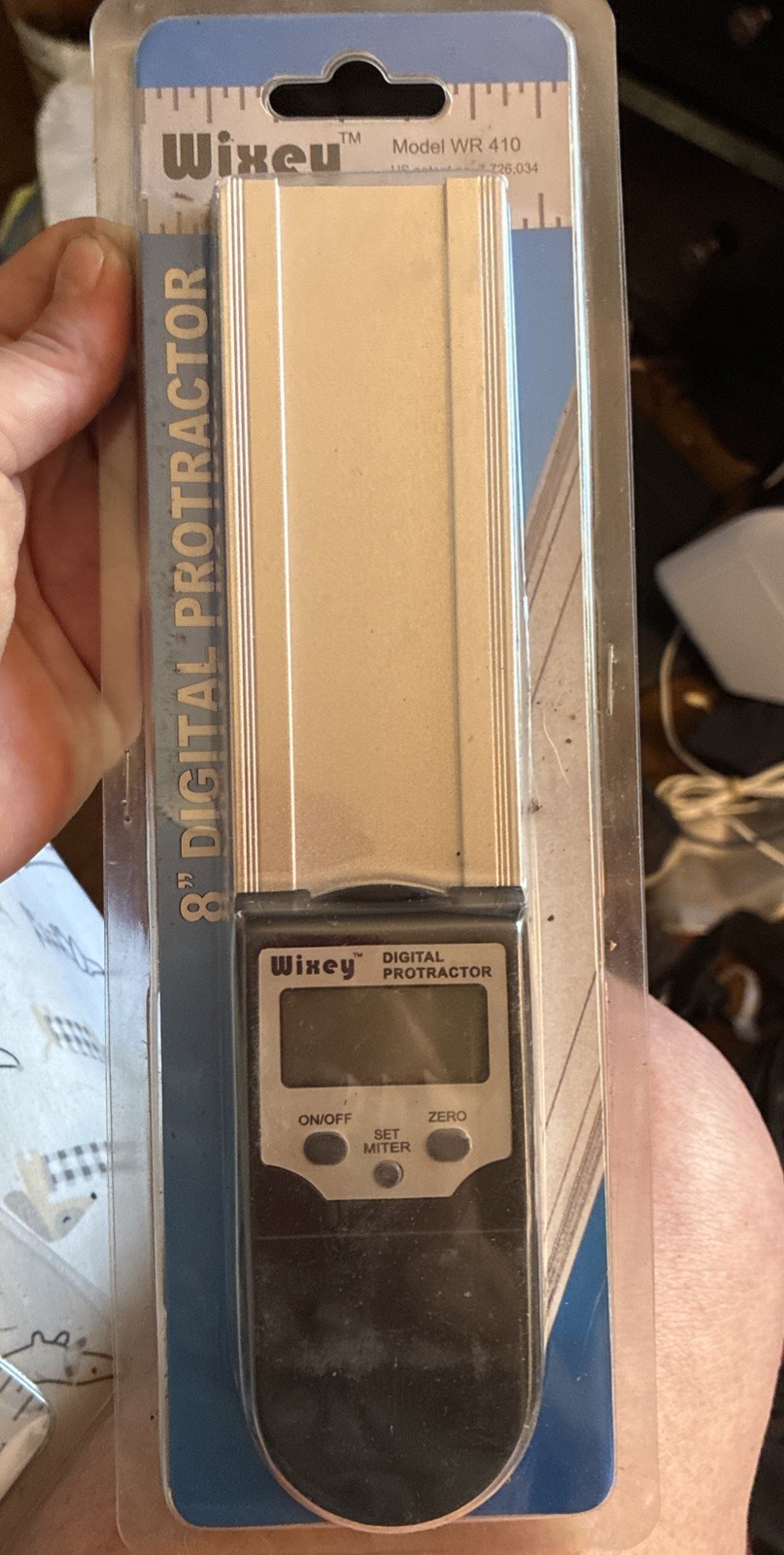 New 8" (203mm) Wixey Digital Protractor With Set Miter Function (WR410)