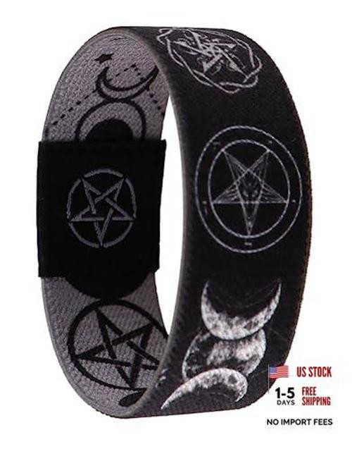 Triple Moon Phases Pentagram Pentacle Pagan Wiccan Witch 7.1" Reversible