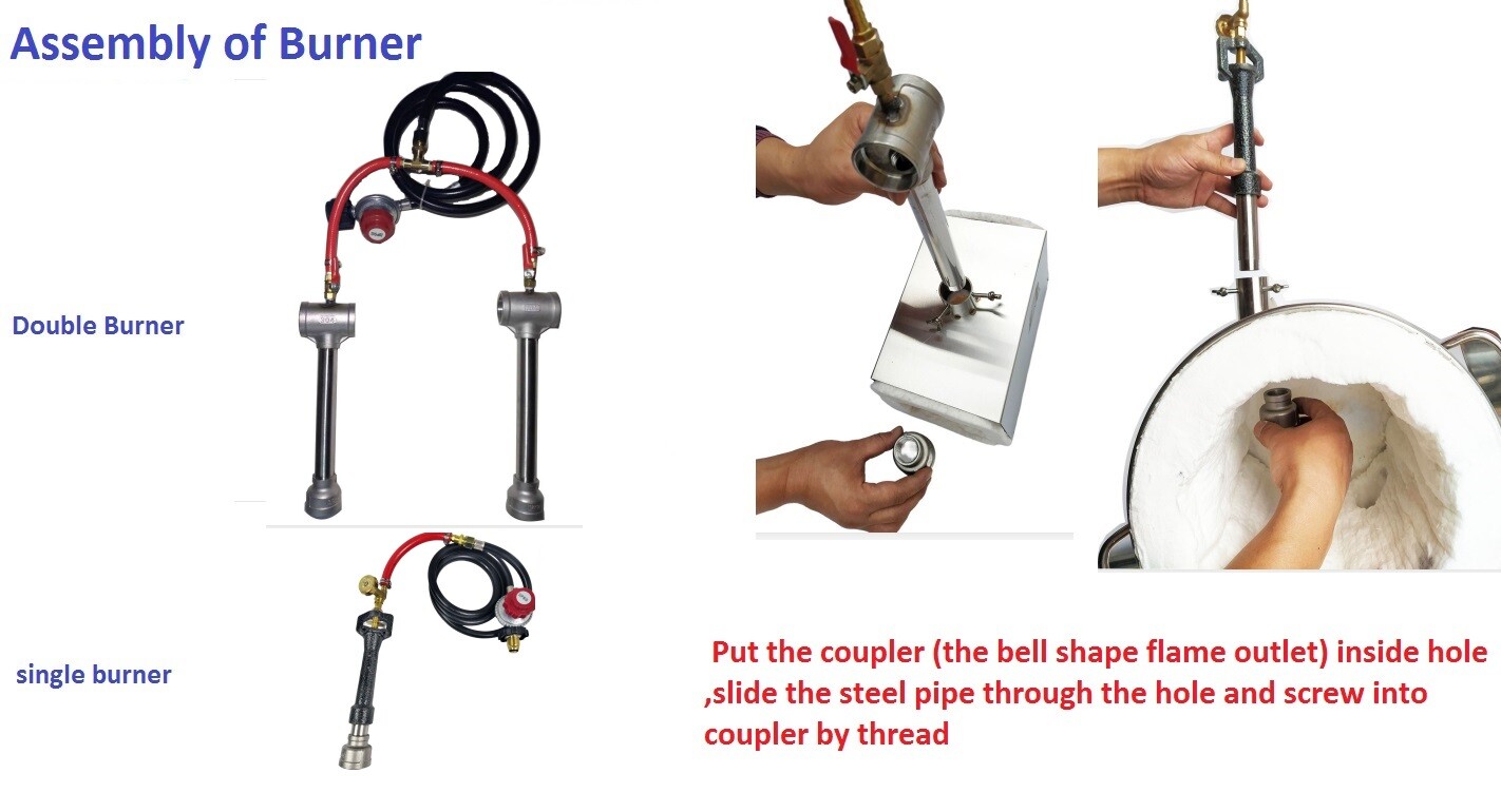 Double Burners Portable Gas Forge for Blacksmithing Farrier Knife Tool Making