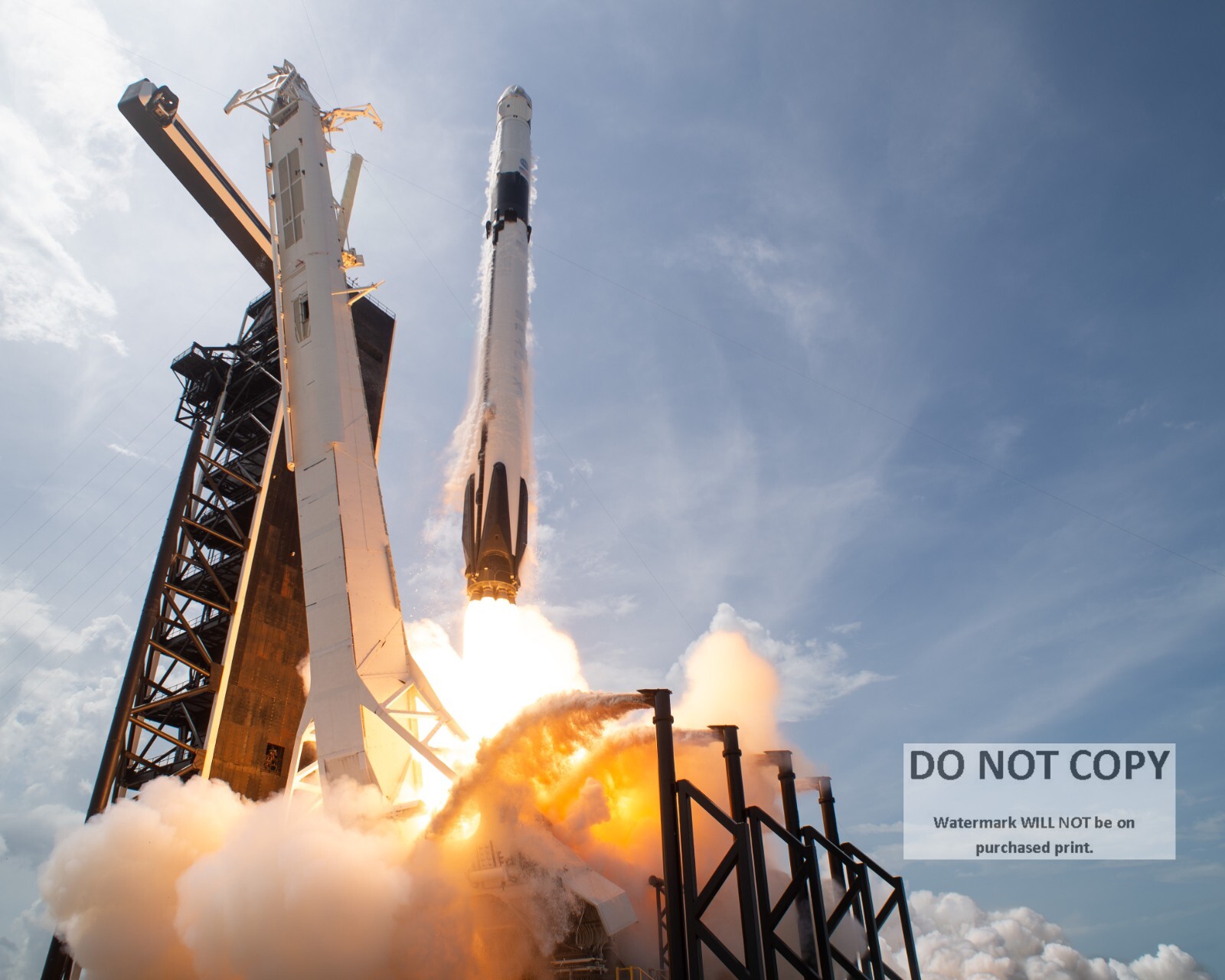 LIFTOFF OF SPACEX DEMO-2 MISSION FALCON 9 CREW DRAGON - 8X10 NASA PHOTO (BT-347)