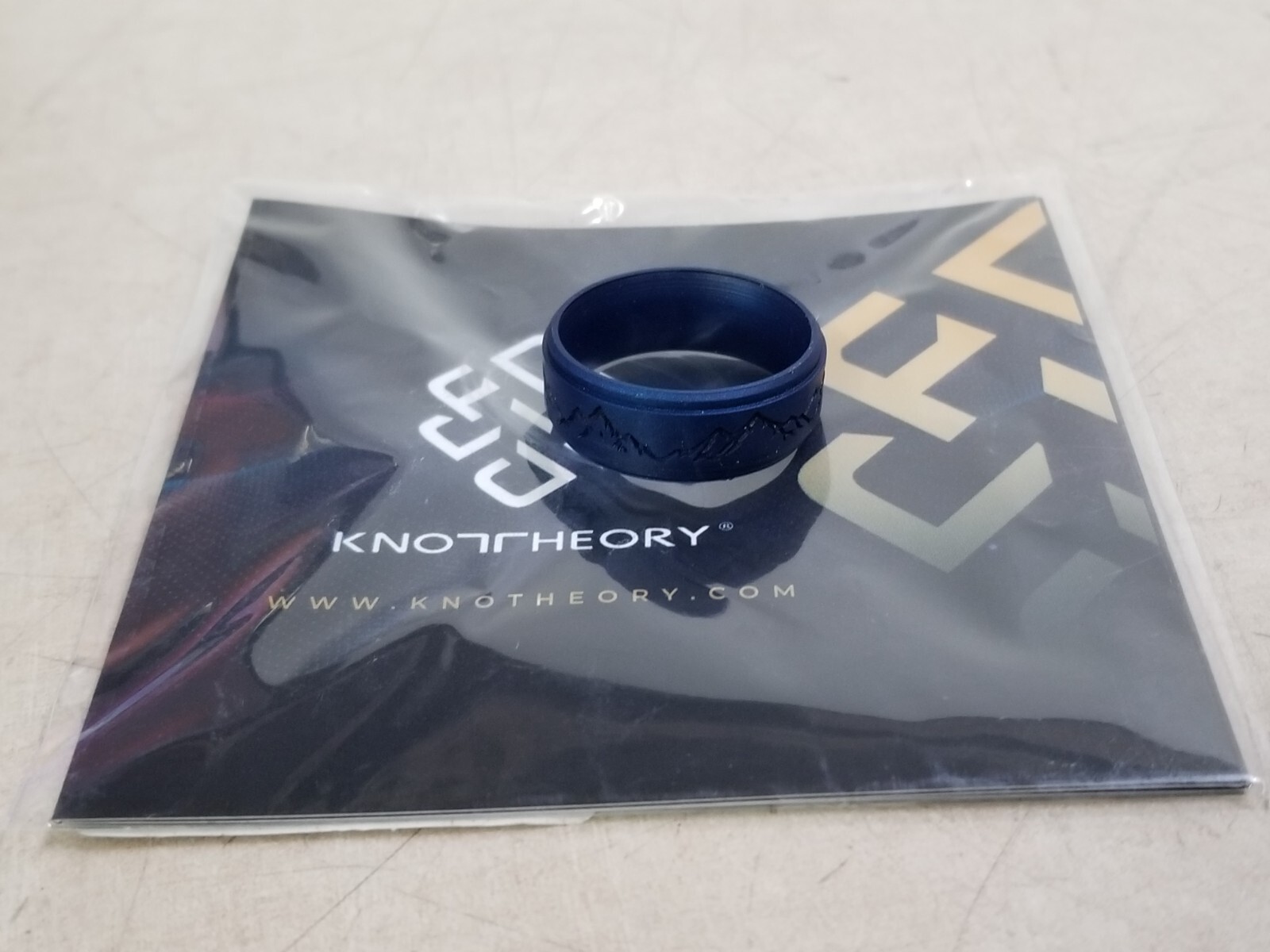 Knot Theory Engraved Silicone Ring - Engraved Mountain Blue - Size 12