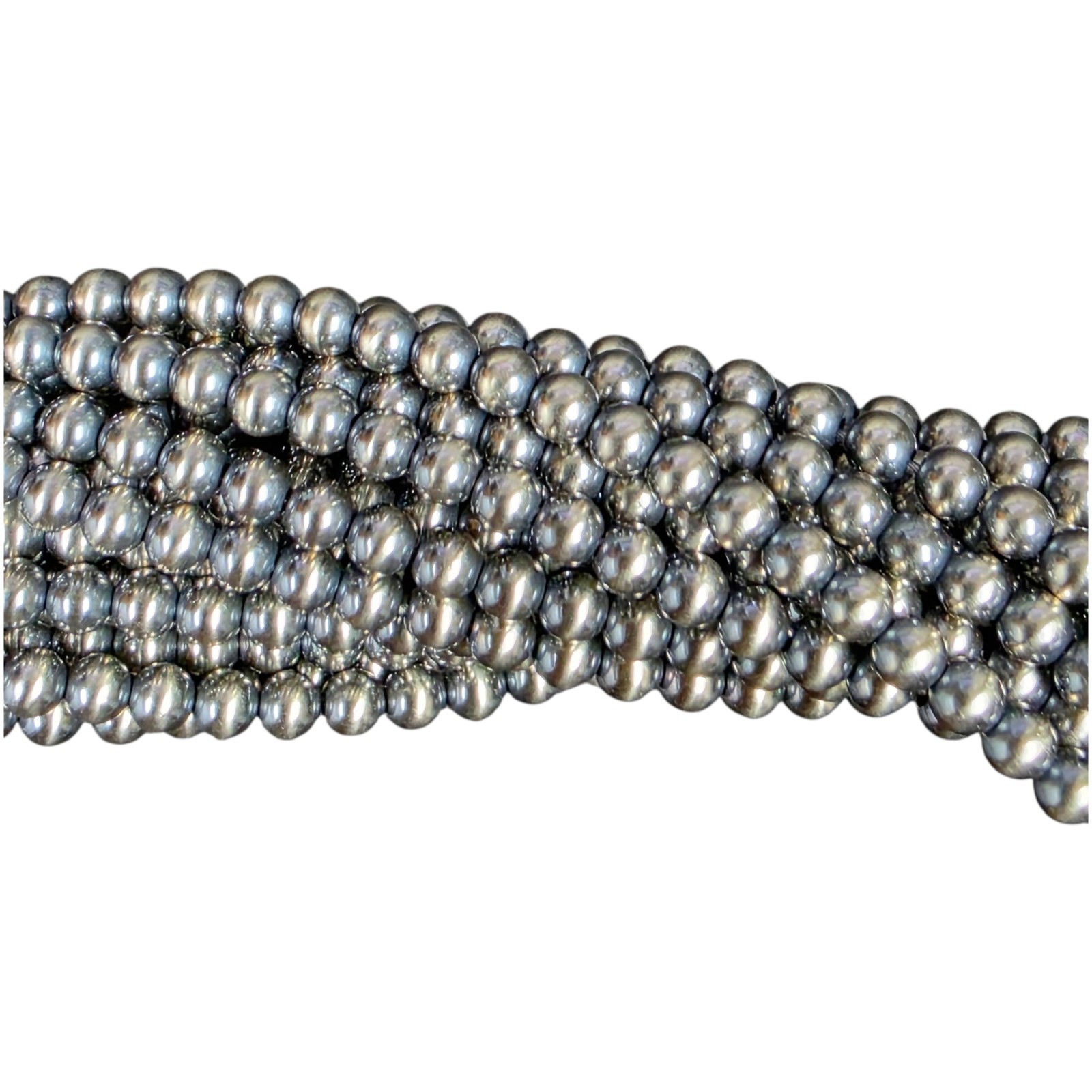 3mm Navajo Round Pearl Beads, Genuine .925 Sterling Silver, 100 pieces, Antiqued