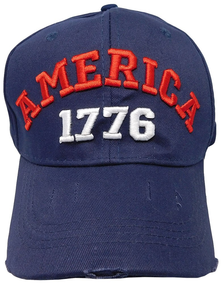 TRUMP 2024 45 47 2028 America 1776 Navy Blue USA Flag Embroidered Cap Hat