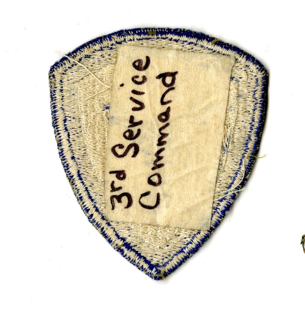 3rd Service Command Wide Border White Back Patch WWII Vintage Mid Atlantic