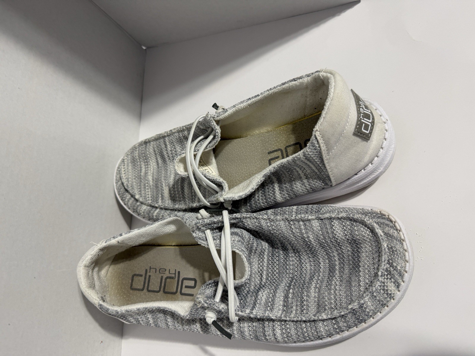 Hey Dude Wendy Sox Glacier Grey Womens Size 9 Slip On Casual Shoes Lightweight