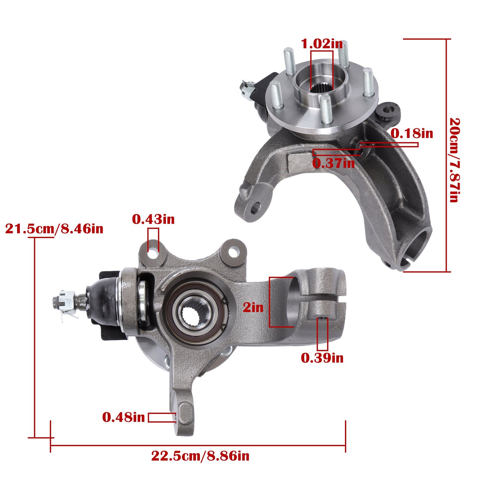 Front Steering Knuckles Wheel Hub Bearings For Ford Transit Connect 2010-2013