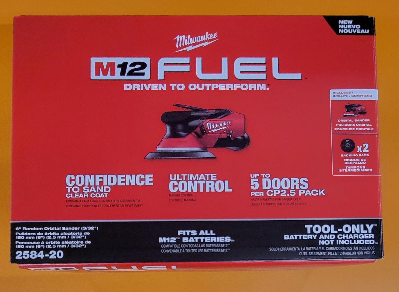 Milwaukee 2584-20 M12 FUEL 6" Random Orbital Sander (3/32") Tool Only