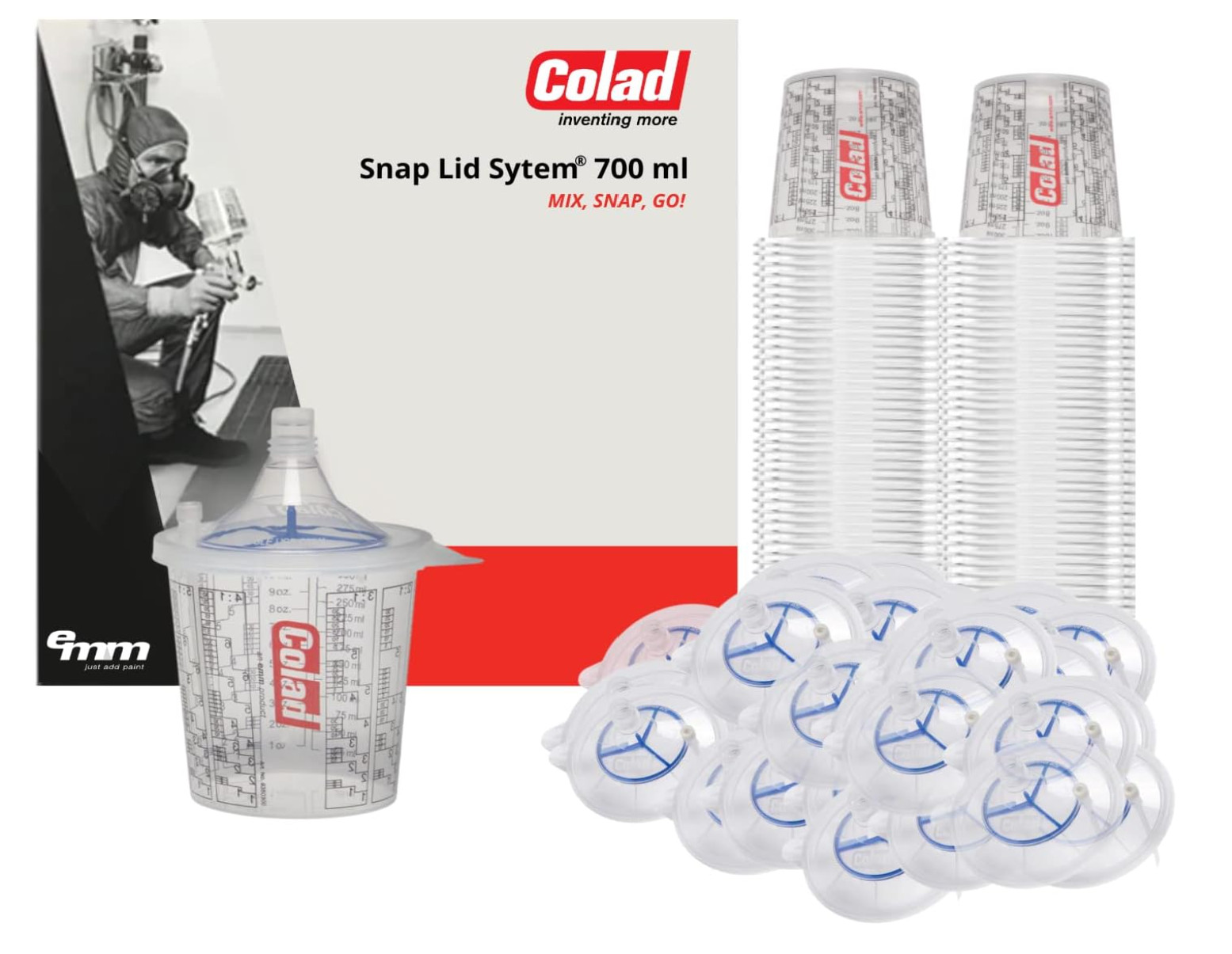 Colad Snap Lid System, Automotive Spray Paint Application Kit, 700ml, 130 Micron