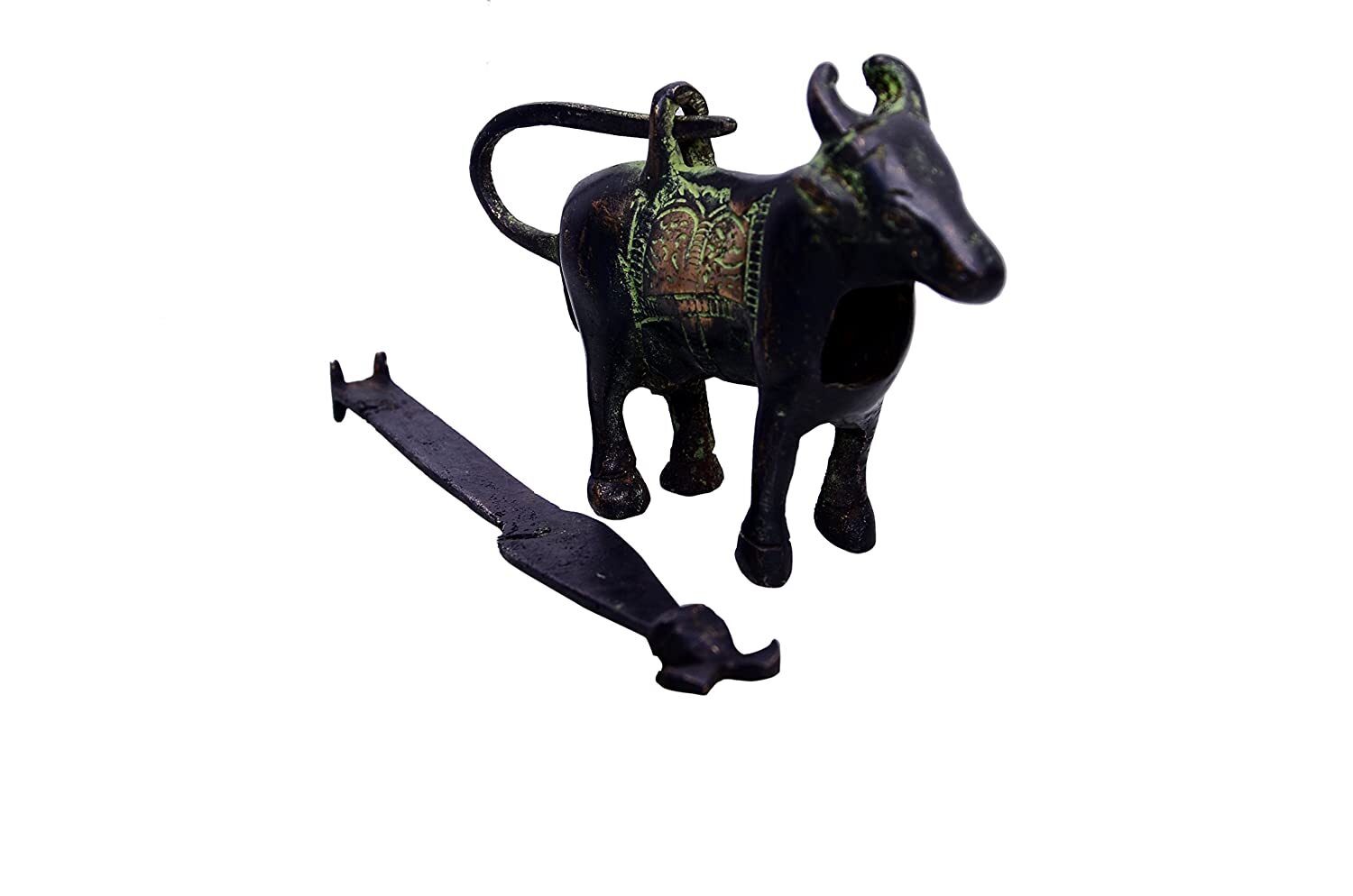 Handmade Brass Antique Finish Unique Cow Design Padlock With Key