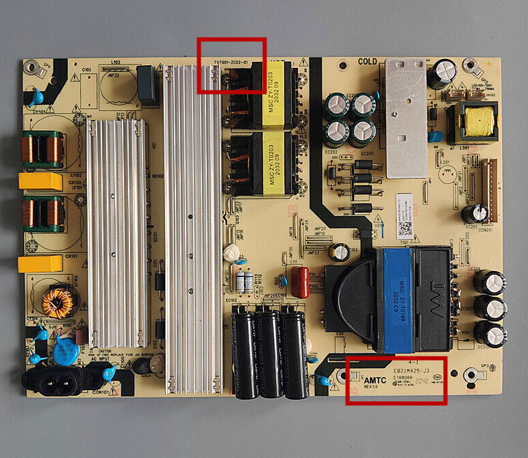 Onn 70" Power Supply Board E021M425-J3 , E021M509-B2,E021M509-A2 TV7001-ZC02-01