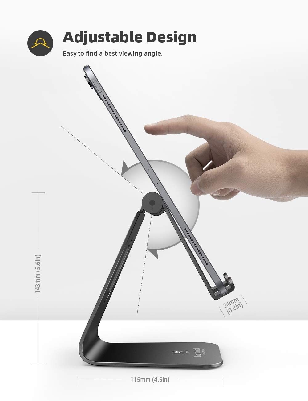 Tablet Stand, Tablet Holder for Desk MultiAngle Adjustable Tablet Desktop Do...