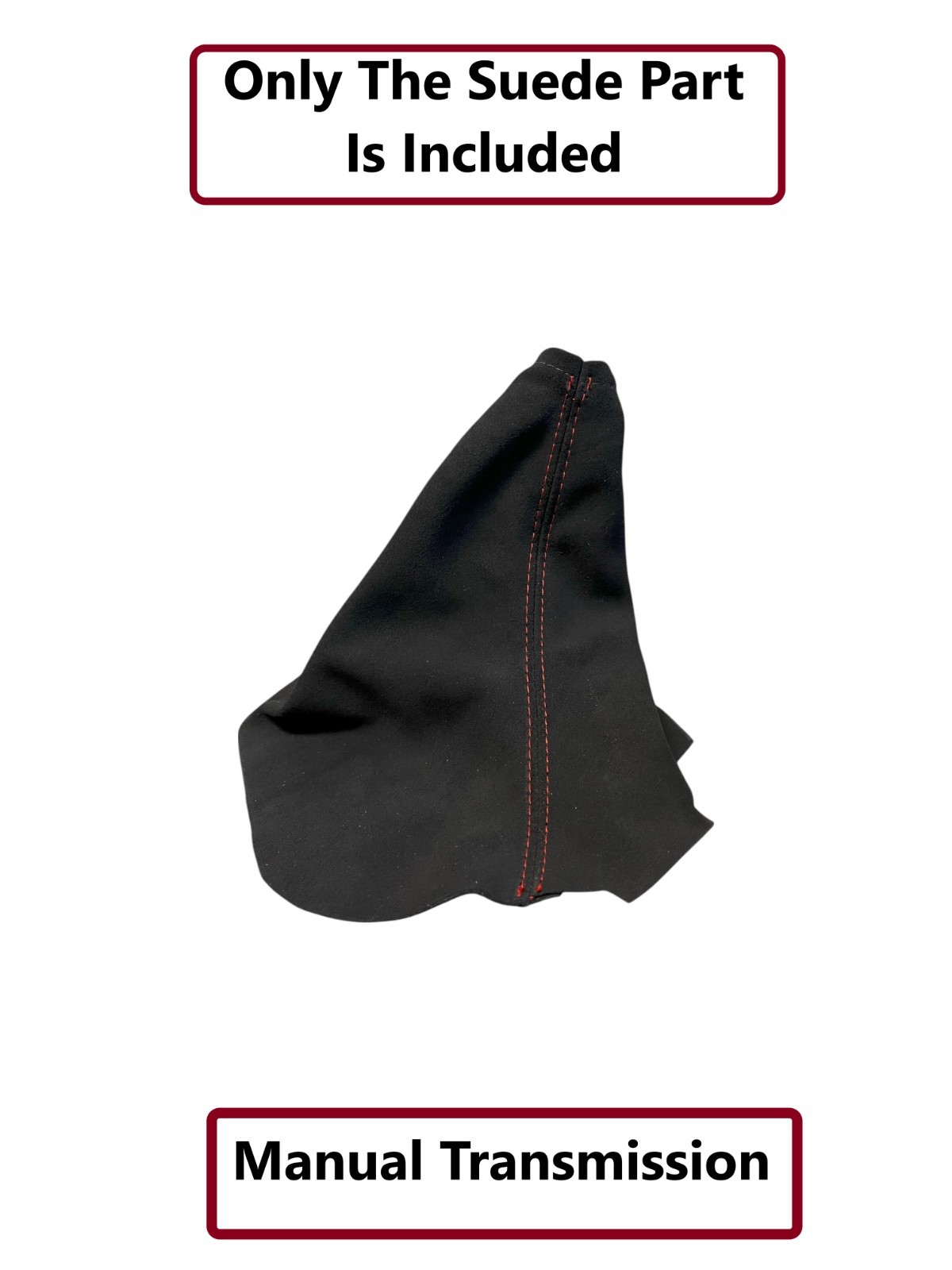 Genuine Suede Handbrake Boot Cover In Red Stitch For Chevy Corvette C6 2005-2013