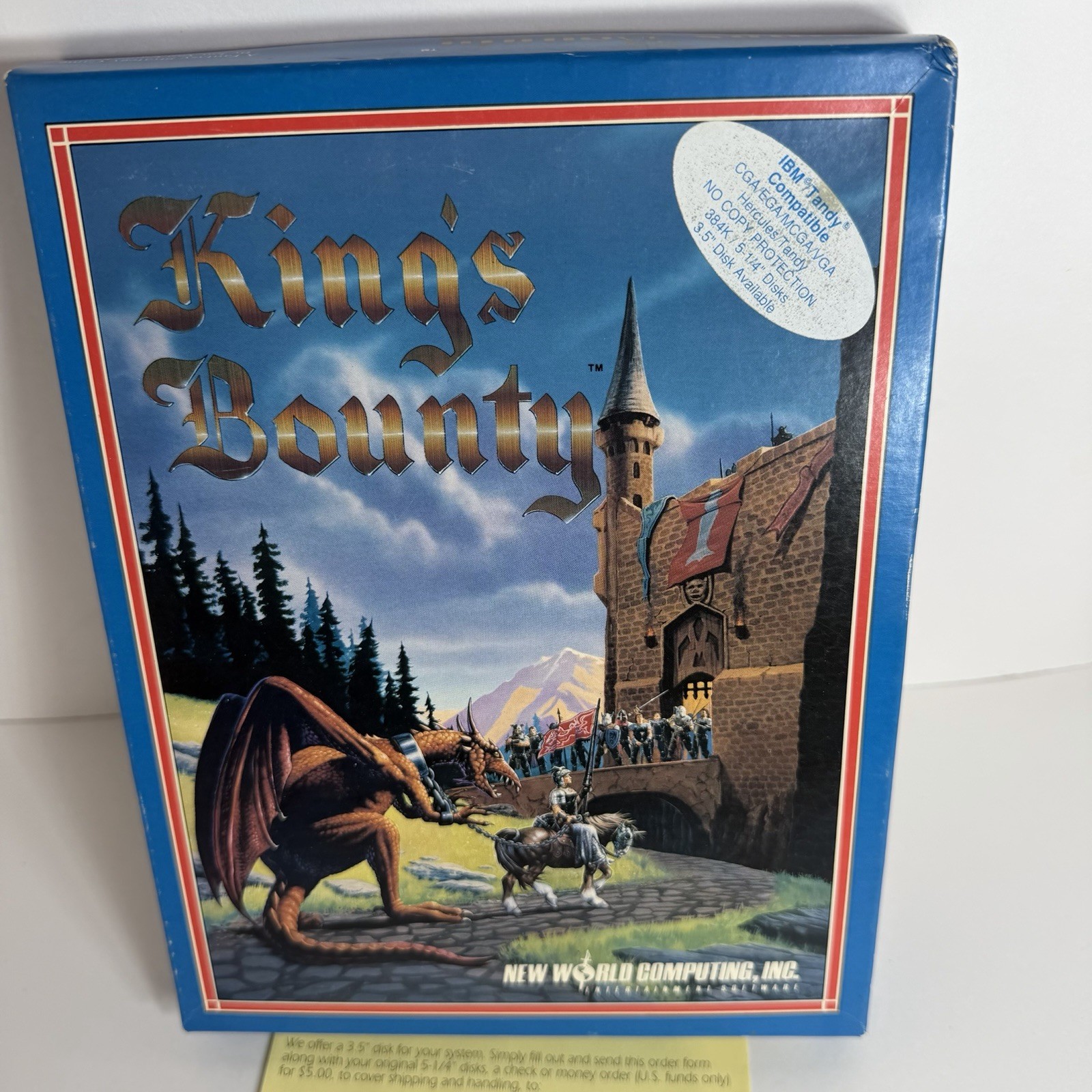Vintage Big Box Software Kings Bounty New World Computing NO GAME BOX ONLY READ